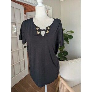 Michael kors black T-shirt with gold hardware